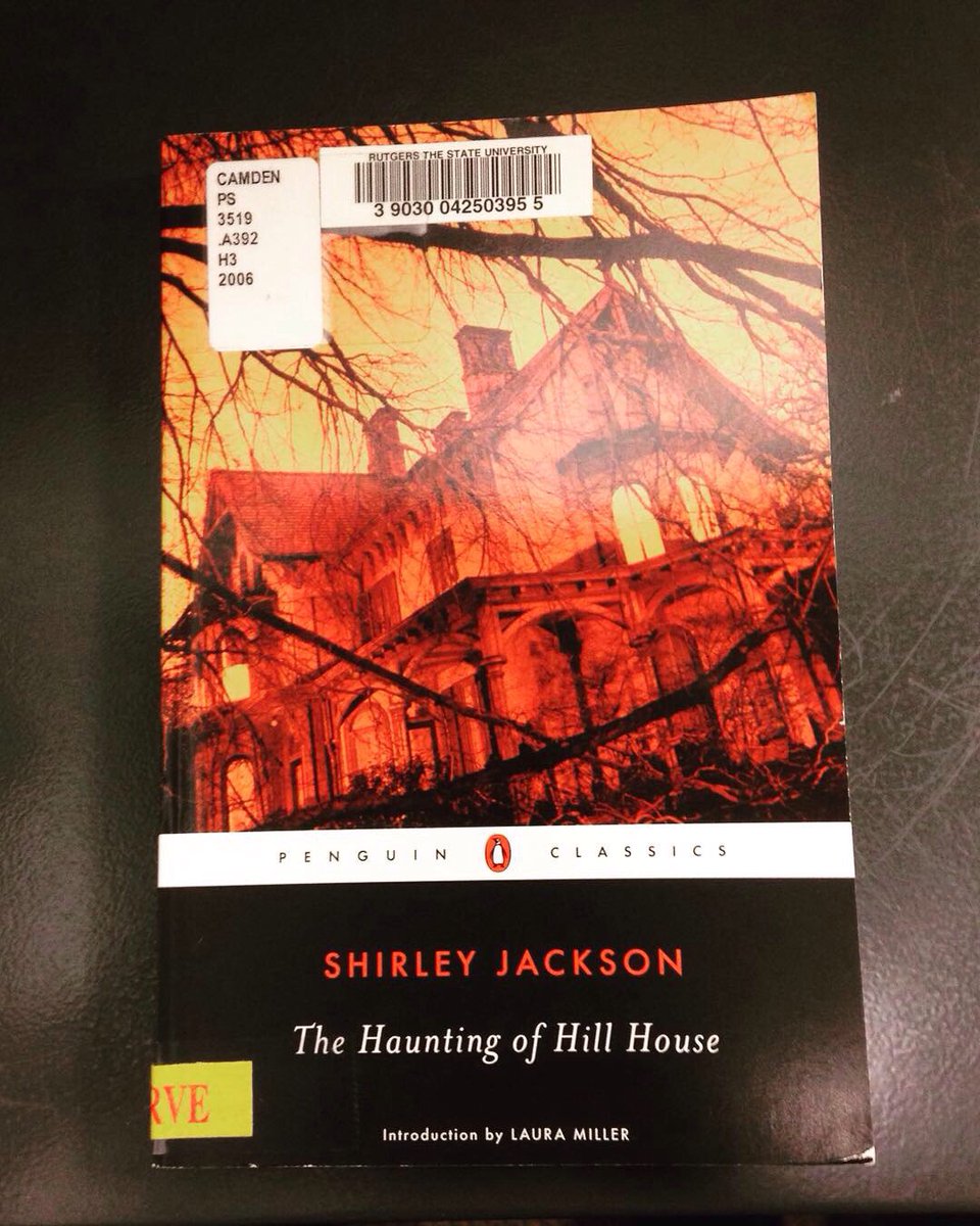 RobesonLibrary's tweet photo. If you're hooked on 'The Haunting of Hill House' on Netflix, check out the Shirley Jackson novel which inspired it -- we have it on reserve at our Circulation Desk. We also have copies of Jackson's other works that you can borrow... if you dare! #π»π‘ #FiveFrights #RUScared https://t.co/09rbqntvJm