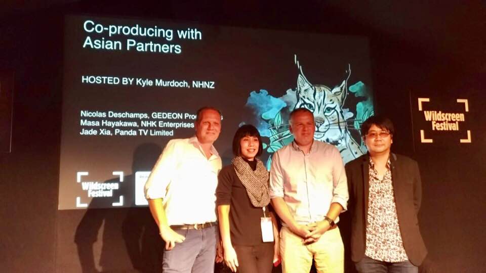 NicolasDesc's tweet photo. Great time @BristolFests talking on coproduction with Asian partners @WildscreenFest  #Bristol A big thank you to @NHNZMedia Kyle Murdoch and @SunnySideDoc Patricia Manzini with @nhk  Masahiro Hayakawa and Panda TV Ltd Jade Xia @GEDEONPROG https://t.co/xny9XCLdJT