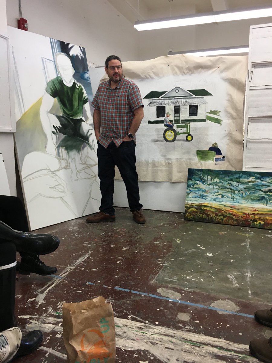 KStateArtDept's tweet photo. Advanced Painting Critiques is where work goes from good to great! #KState #artdept #art #painting #paint #ART650 #critiques #alwayslearningalwaysgrowing #createsomethingneweveryday #studioart https://t.co/Yqtb7zKAtR
