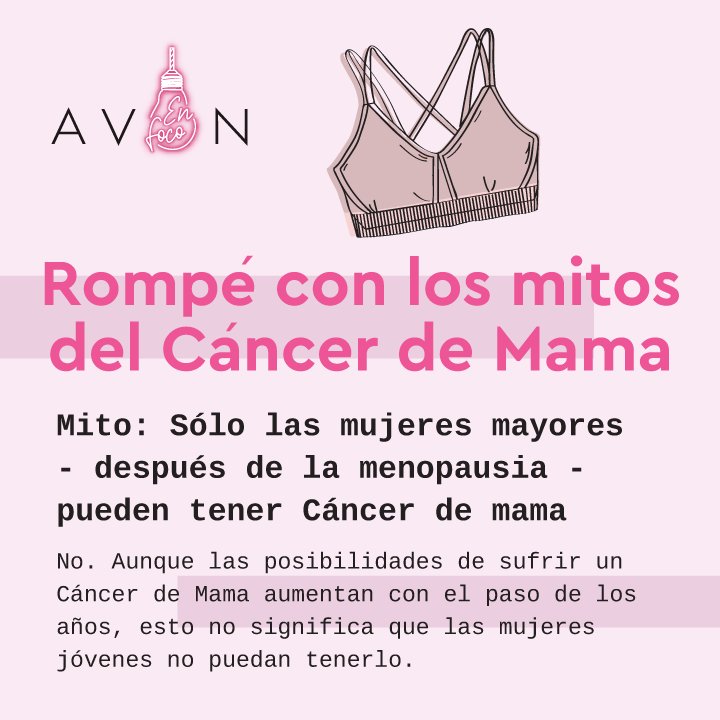 #ENFOCO nos informa. Sólo las mujeres mayores después de la menopausia pueden tener #CancerdeMama. No. Aunque las posibilidades de sufrir un Cáncer de Mama aumentan con el paso de los años, esto no significa que las mujeres jóvenes no puedan tenerlo