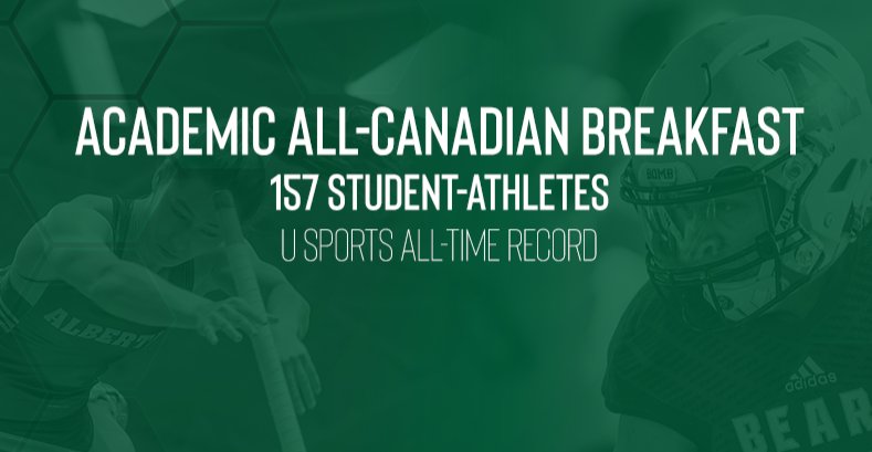 BearsandPandas's tweet photo. Congratulations to the 157 #UAlberta student-athletes that were Academic All-Canadians last year. 

That is the highest number ever for a Canadian University. Over 1/3 of our student-athletes achieved the honour. #GreenandGold 

https://t.co/6hZ14sjCTp https://t.co/67kmDNcVlM