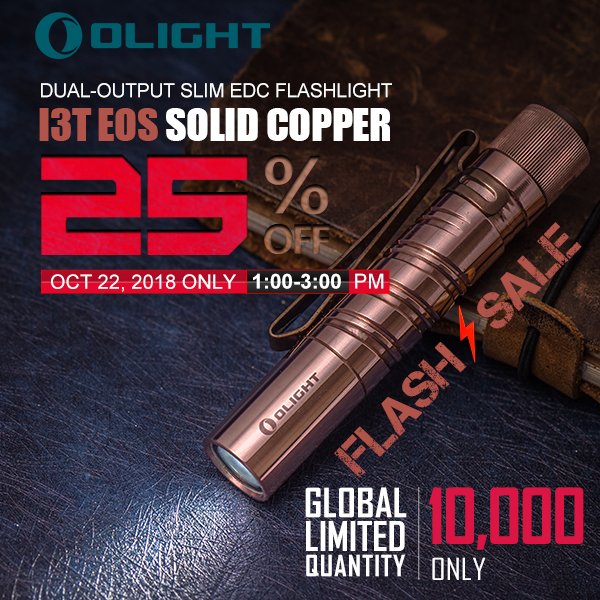 OlightWorld's tweet image. GET READY! Monday, OCT. 22nd the I3T Cu will be available from 1-3pm EDT. Don&apos;t miss out on your chance to own this Limited Edition Copper light! olightstore.com/?tracking=5bc7…
#olight #copperedc #copper #edc #flashlight