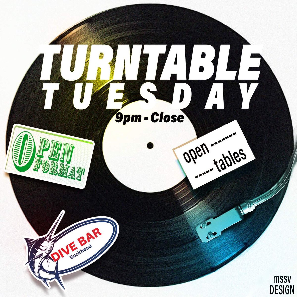 DeejayMthree's tweet photo. 🚨🚨🚨DJs , artists and music lovers. I am bringing back Turntable Tuesday to @DiveBarAtlanta . Open Turntables.
Open Format. Bring your laptop, USBs, Vinyl and network with some of the best DJs in Atlanta. CDJ &amp; Vinyl setup in the building. Starting Tuesday Oct. 23rd https://t.co/HjhFKcTSwN