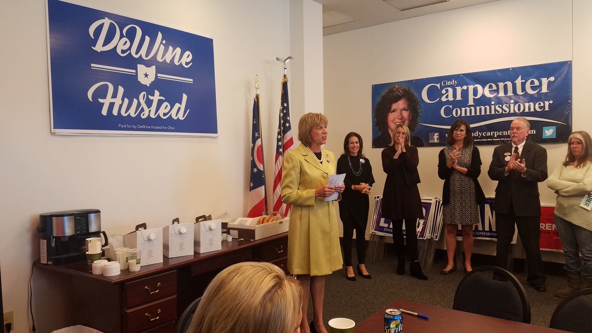 JConnOhio's tweet photo. Listened to @FranDeWine @LaurenALaRose @TinaHusted1 and the wives of other statewide candidates talk about why we should support their spouses: Faith, family, and freedom! #DHFO2018 #OHGov #OH https://t.co/0xonQ9oziV