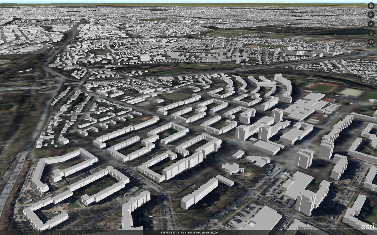 mhabtwi's tweet photo. #Hamburg #CityGML #LOD2 #Opendata converted to #I3S (indexed 3D scene) format with #FUSIONDataService by #AED_SICAD. In total ~720000 solids viewed with #ArcGIS_Earth. Very comprehensive format for this amount of data. https://t.co/w9Ycw6eSjz