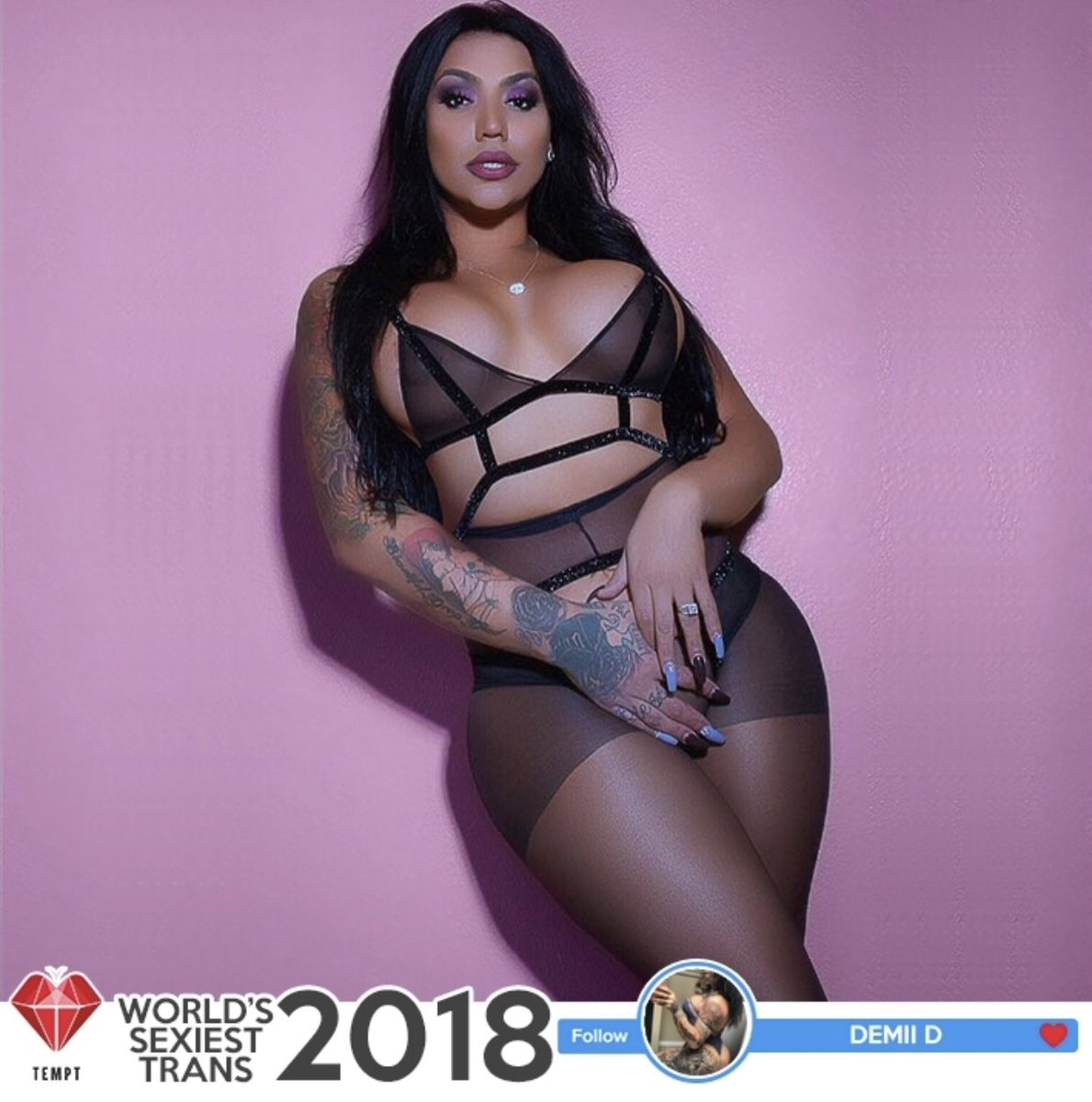 Tempttransexual's tweet photo. Welcome the mind blowing Demii D into @temptapp's "Worlds Sexiest Trans 2018" 😍
APP LAUNCHED!
👇 Click the link below 👇
https://t.co/4ZQiuOrJLr
#tgirl #tgirls #tgirlsdoitbetter #toptrans #transgirl #tattoo #temptapp #tempttransexuals #model https://t.co/kvtKbA8R53