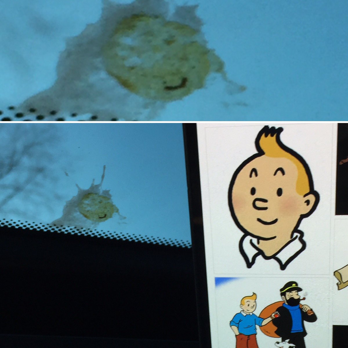RichardDebs's tweet photo. This legit was the bird poop on my car! I guess happiness comes in all forms!! Keep your eyes open everyone! https://t.co/5L1CmYEtpg