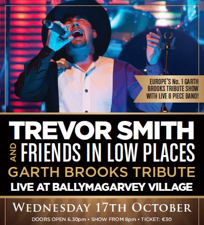 Grab those stetsons and get the singing voices ready because the big day has arrived! The Ultimate Garth Brooks Experience, <a href="/GBexperience/">FriendsInLowPlaces</a>, are live in Ballymagarvey tonight!

Want to join us? We've got limited tickets available. Get yours here 👉🏼 eventbrite.ie/e/garth-brooks……