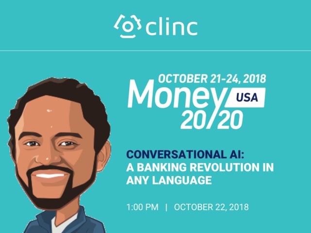 ClincAI's tweet photo. Gearing up for @money2020? Don't miss the CEO of Clinc, @drjasonmars speak on the transformation of conversational AI in financial services. It's a session you won't want to miss. 

#fintech #conversationalAI #virtualassistant #Money2020 https://t.co/RiEyRHaYTh
