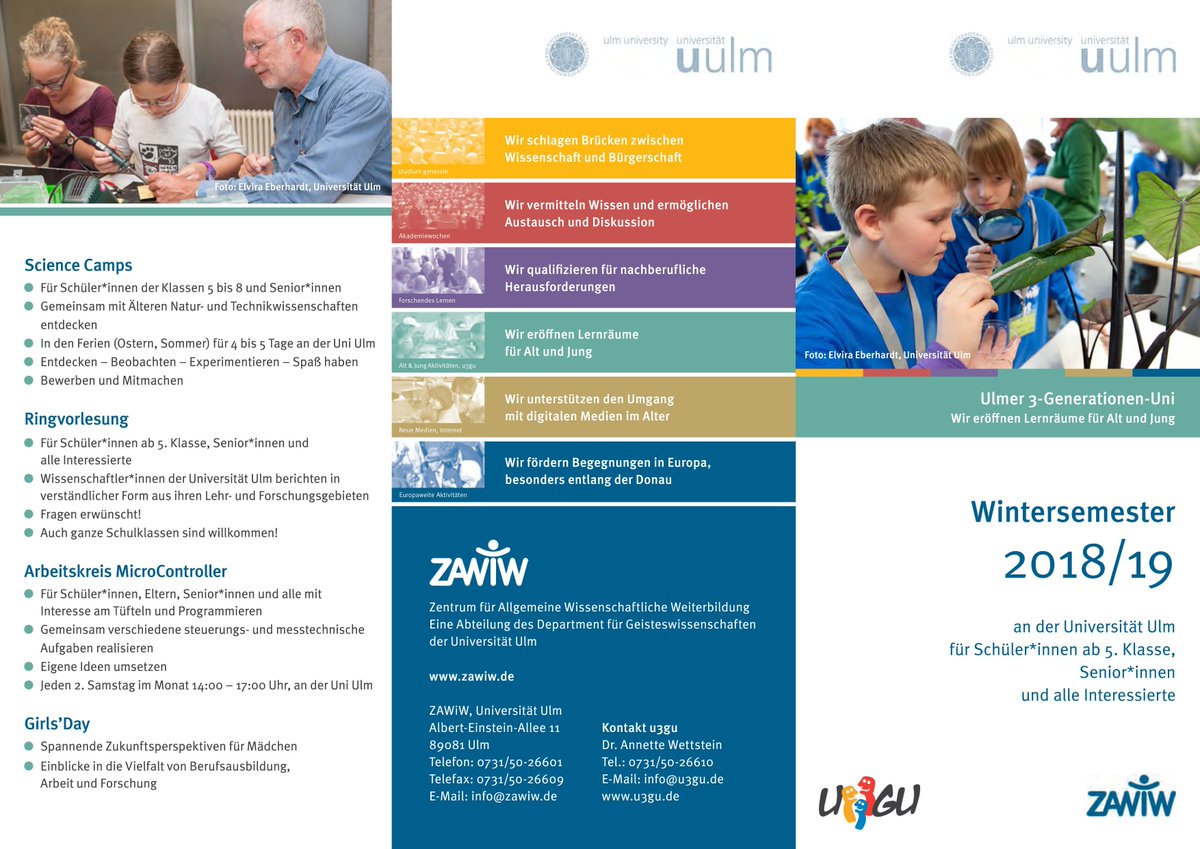 uni_ulm's tweet photo. Von Biosensoren über Spülmittel bis zum AIDS-Virus - Ringvorlesung der Ulmer 3-Generationen Uni (u3gu) beleuchtet allgemeinverständlich aktuelle Forschung an der #uulm. Los gehts bereits kommenden Freitag! *stg @ZAWiW_uulm https://t.co/h7Qaz1bg7d https://t.co/uAdt6IMt7p