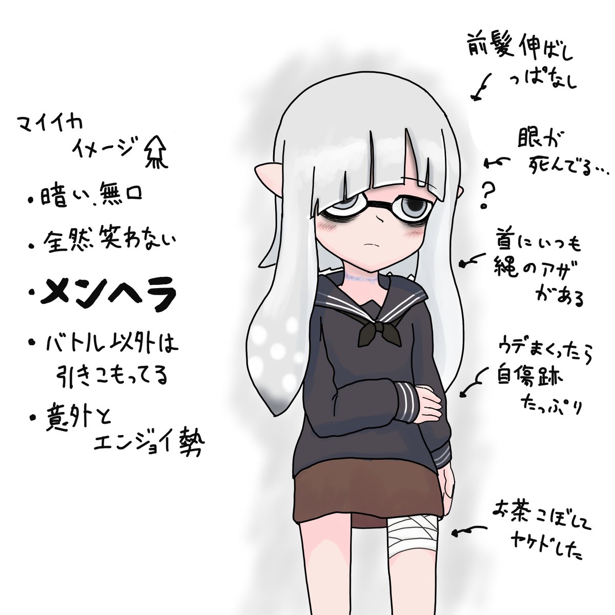 なんとなく自分のイカちゃんのイメージを考えてみたのだけど、めっちゃ