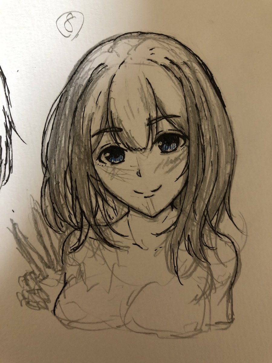 ラストふみふみ
二日間で8人の鷺沢さんの顔を描きましたね
絵の大きさがクレッシェンドしてる感。

ちなみに写ってる文具たちは共にした仲間です 