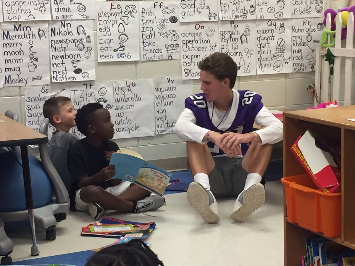 Emerald football players came to listen to us read @sprshines