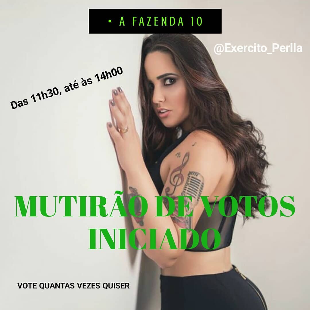 Exercito_perlla's tweet photo. 📌| COMEÇOU! Corre no site e vote muitas vezes para nossa cantora ficar! Quando terminar comente aqui nos comentários a quantidade que você votou. 💕💕 @perllareal #perlla #roçaafazenda #afazenda10 https://t.co/B5ejooIore