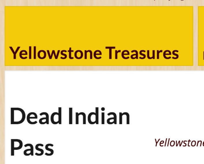 this exclusion of the tribes was backed up by the army patrolling the park. which is how you end up with places called "Dead Indian Pass".(the Nez Perce escaped the army by making it down a canyon with their elderly, women, and children, and a lot of horses) #bloodparks