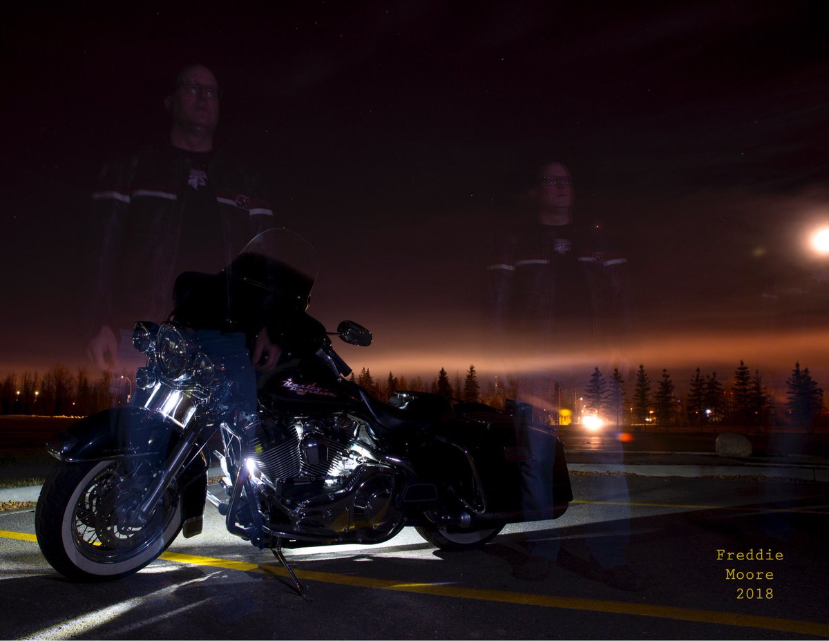 ngpshth's tweet photo. Check these photos out! Mr. Schlosser and a few of his Hilltop Media students went to Rotary Park and did some cool long exposure images of his motorcycle.  Exposure times were 30 seconds at f8. #hilltopmedia #nightphotography #ghostimages https://t.co/3FmeJBhRCV