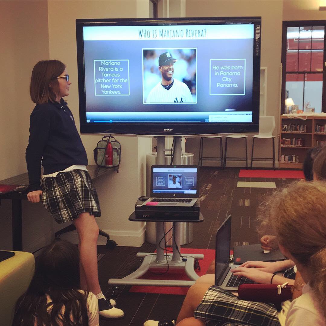ashlibrary_ms's tweet image. 6th grade students present their @Powtoon presentations on #famousimmigrants @ASHRosary