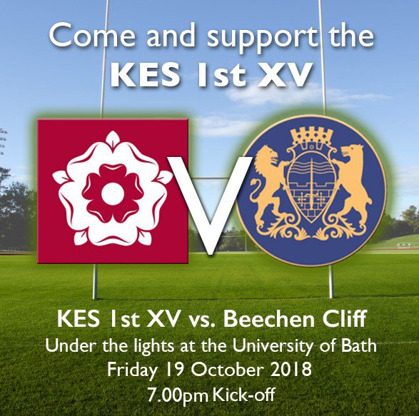 KESBath's tweet photo. GAME ALERT! Big local derby coming up this Friday, with both teams giving it their all @UniofBath pitch.  All welcome if you fancy watching live rugby under the lights. Can we tempt any @bathrugby players to come and cheer on the boys, would mean alot! #FridayNightLights https://t.co/bRY69rTwJK