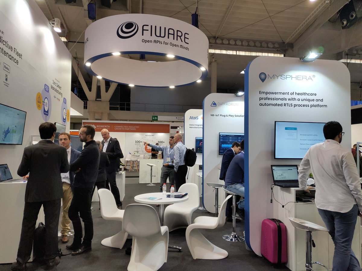 jesusbenedicto's tweet photo. 2nd day of the #IOTSWC18  with many interested people and good atmosphere in the @FIWARE stand. @AtosES #MASAI #IoT https://t.co/ef7WfFXUjy