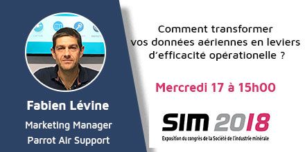Solutions innovantes par Drones ? Rendez-vous à 15h00 sur le Forum Exposants D18 #SIM2018 pour assister au pitch 📣 "Comment transformer vos données aériennes en leviers d'efficacité opérationnelle ?" de Fabien Levine, Responsable Marketing de <a href="/Parrot_AS/">Parrot Air Support</a> !