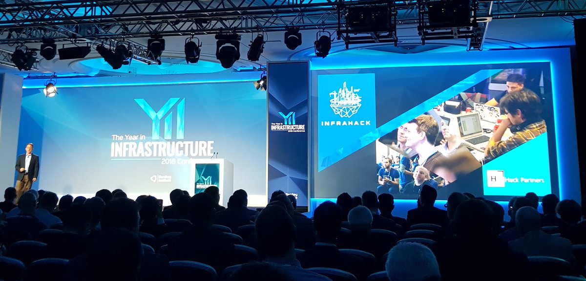HackPartnerss's tweet image. We were so excited to see our new #InfraHack hackathon announced today at @BentleySystems&apos; #YII2018 conference!
