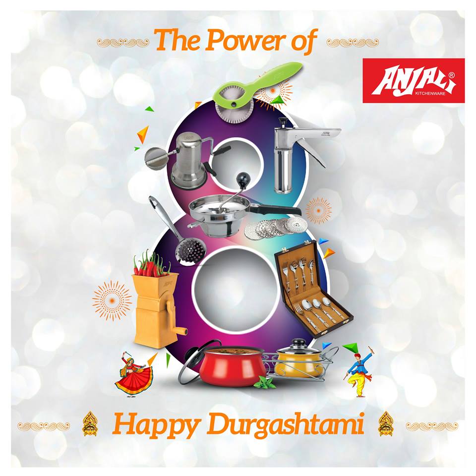 anjalikitchens's tweet photo. The celebrations during #DurgaAshtami, the Aarti dance, cultural programs will surely make you and your family very hungry. Make sure you fulfil your hunger pangs with #AnjaliKitchenWare 8 must have products. https://t.co/4U6lhCv7Tg