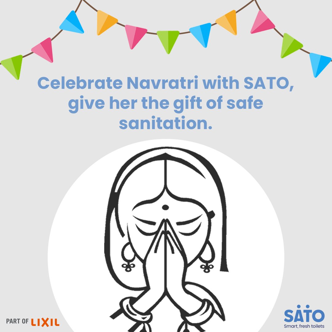 SATO__Asia's tweet photo. Honour her dignity while you celebrate her power by providing her access to safe sanitation. #Navratras #Dusshera
#HonourHerDignity #OpenDefecation #CleanIndia #SayNoToOpenDefecation #OpenDefecationFreeIndia #SafeSanitationIsHerRight #SafeToilets
#LIXIL #SATO #ODF https://t.co/AJrbA80vtT