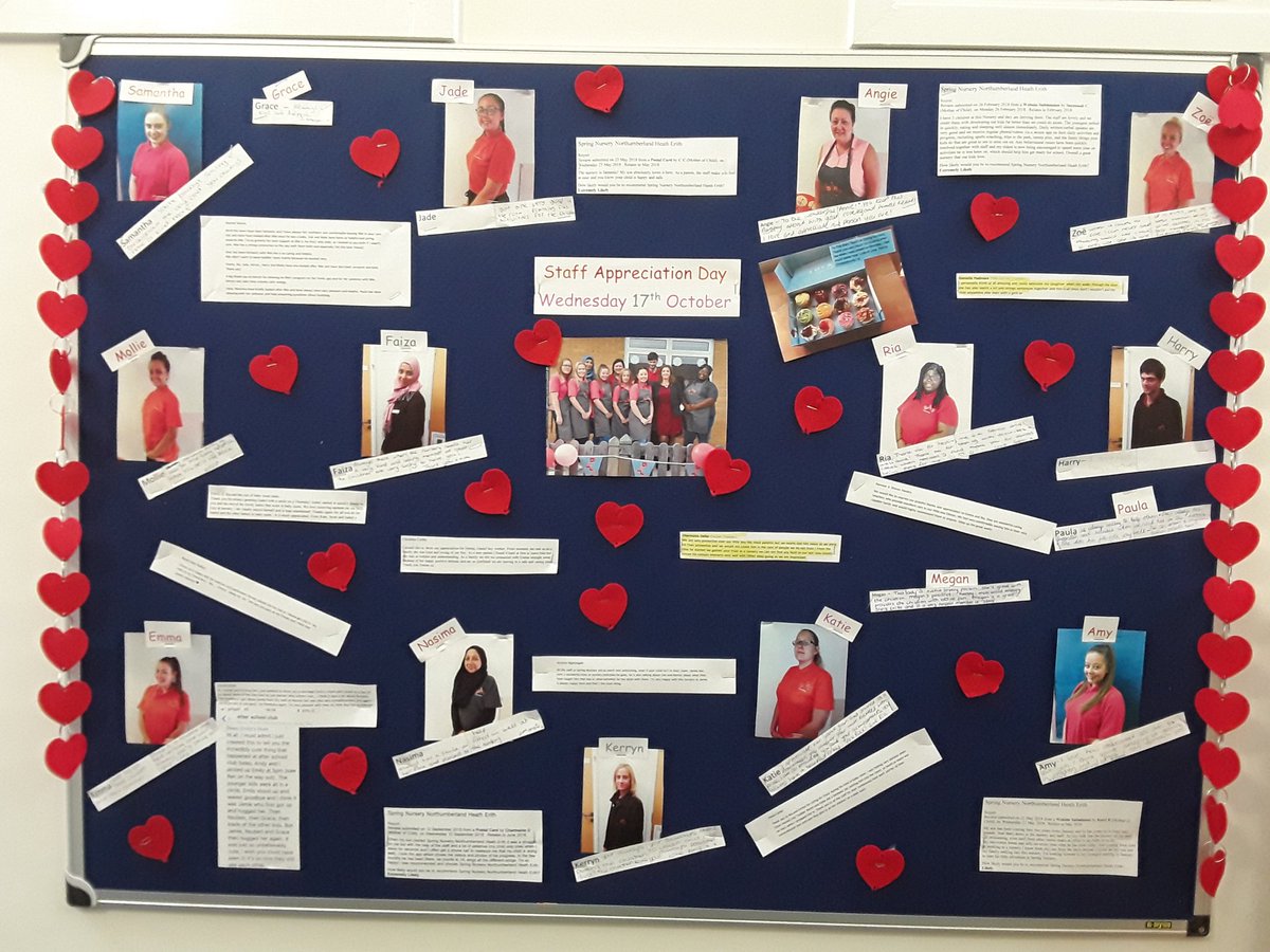 springnortheath's tweet image. We created an appreciation board with consists of compliments and comments for each individual staff member for all that they do. #NationalPractitionerDay  #springnurseries  #nurserypractitionerday @SpringNurseries