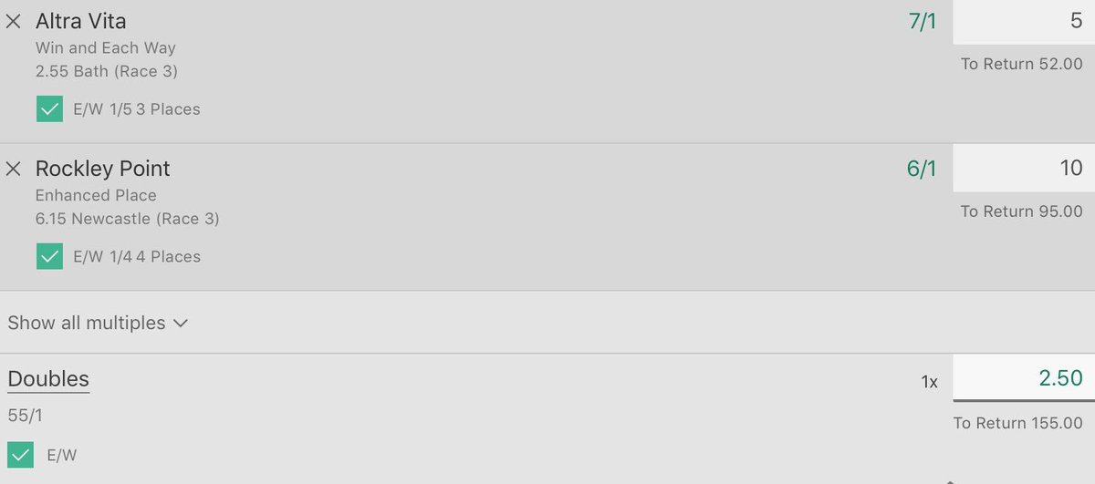 3 #tips for today <a href="/WetherbyRaces/">Wetherby Racecourse</a> <a href="/NottsRacecourse/">Nottingham Racecourse</a> I JUST KNOW 2pt TW. The other 2 as EW Singles then both in an EW Double. See slip for full details. 53.61pts up already this month. If you want all tips please join 🏇💷🙌💥 #racingtips