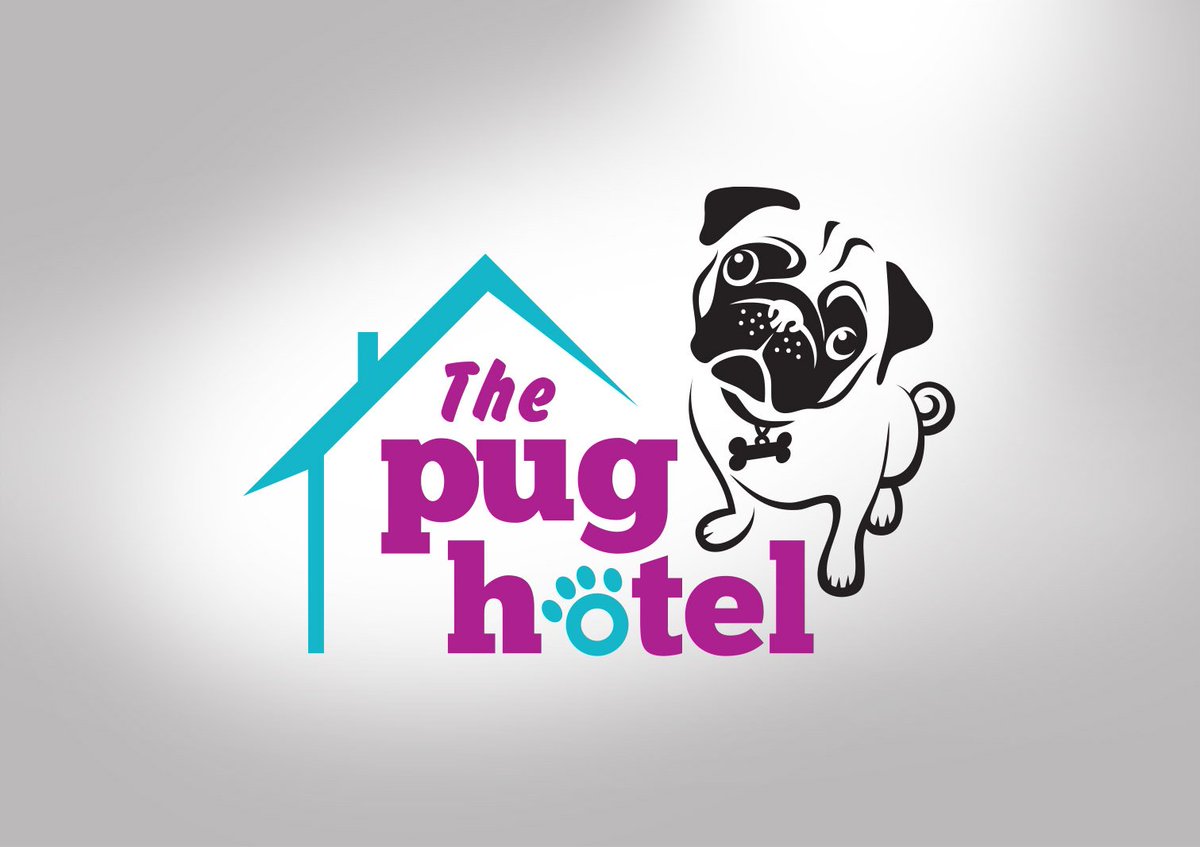 CultStudios's tweet photo. The Pug Hotel Logo Design https://t.co/sau2HIuNqF