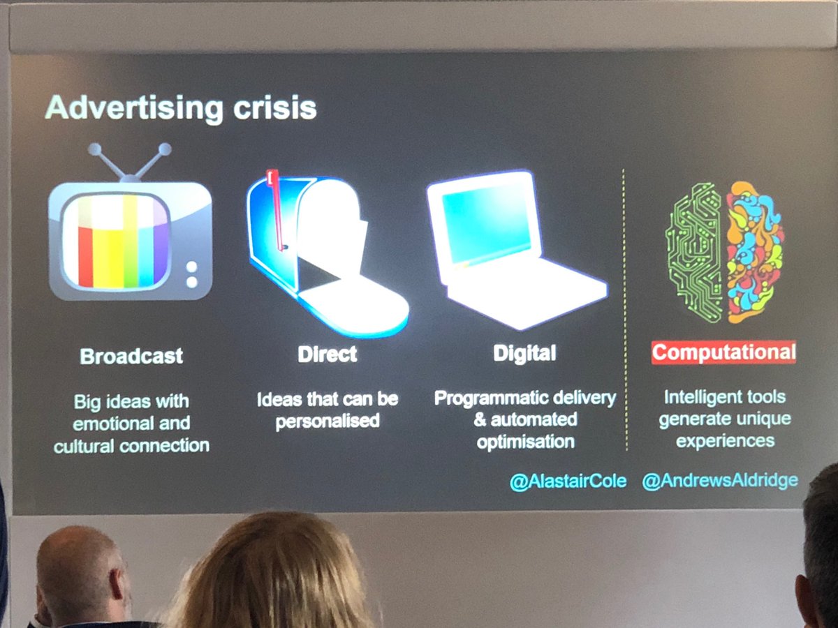 simonchanpmba's tweet photo. Interesting slide on the advertising crisis and where we go from here @alastaircole #ciofs https://t.co/v4wekLVUcS
