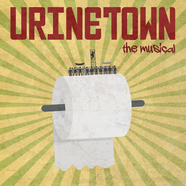 sedos's tweet photo. LOVING our Urinetown design by @bobstanex. Come see this corker 21st Nov - 1st Dec @BridewellCentre | https://t.co/sNhKtKxREl #urinetown https://t.co/yweamV3YDO