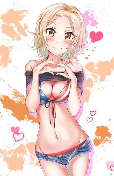 虹ヶ咲は宮下愛ちゃんが気になっているので星条旗ビキニ着せました! 