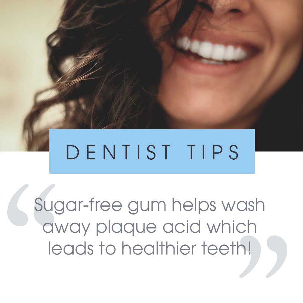 revadentalkk's tweet photo. Dental tip of the day... Sugar-free gum helps wash away plaque acid which leads to healthier teeth! A good tip while in-between brushes to maintain a healthy smile. #dentaltips #dentistkilkenny #dentalcare #tipoftheday #trythisathome #oralhealth #dentistry https://t.co/v5iKi9r6hr