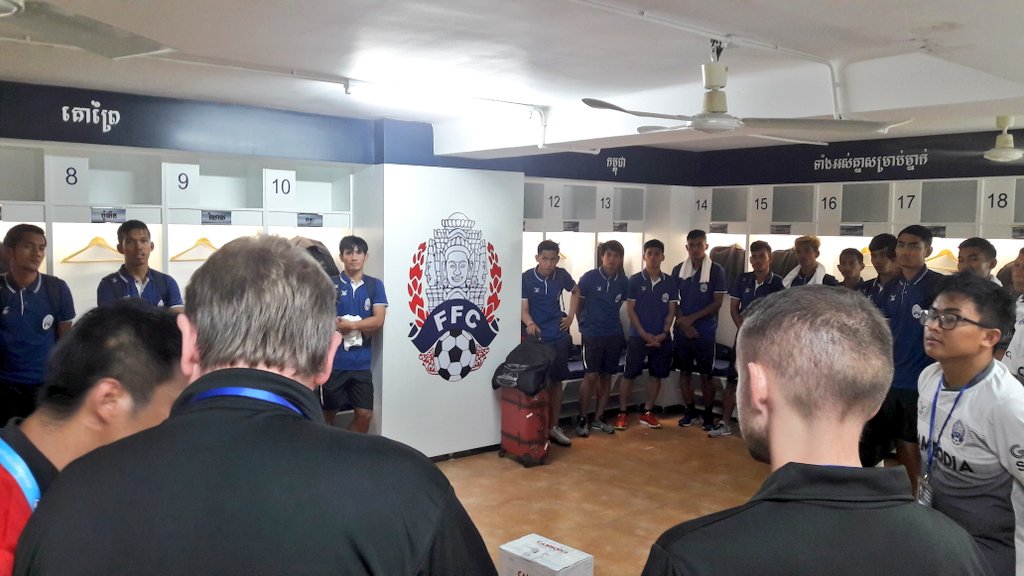 cgleesonDHM's tweet photo. Fantastic to have @CelticFC coaches here providing training opportunities for school children across #Cambodia. Watched the National side yesterday evening and the @CelticFC coaches shared some tactical secrets with the players! #SportIsGreat #UKKH https://t.co/KBpZiUuRnb