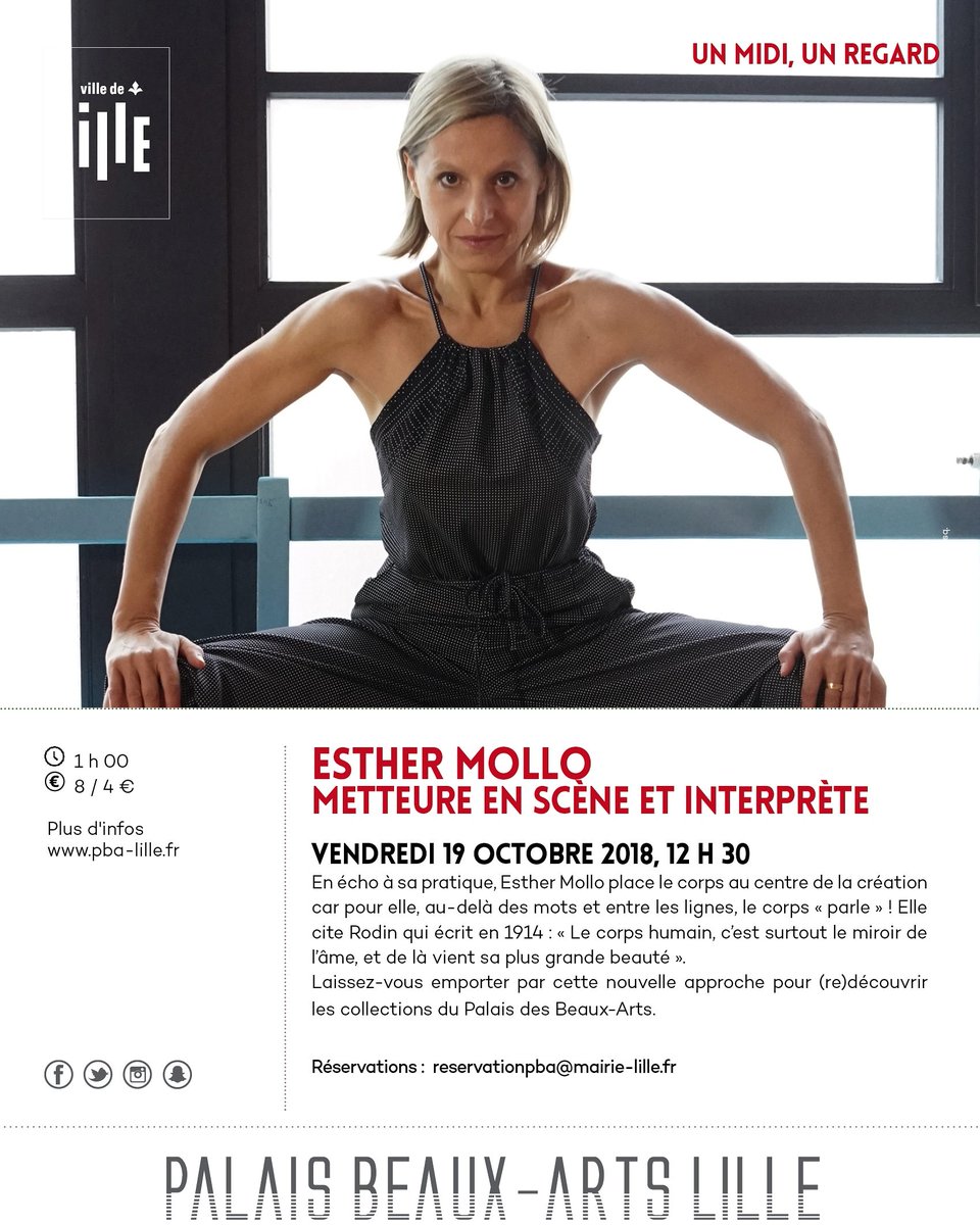 TDiagonale's tweet photo. Venez vivre une heure d'#art au @PBALille avec #EstherMollo . #collections #Rodin #theatre #mime #unmidiunregard #performance https://t.co/DZOMAFvkof