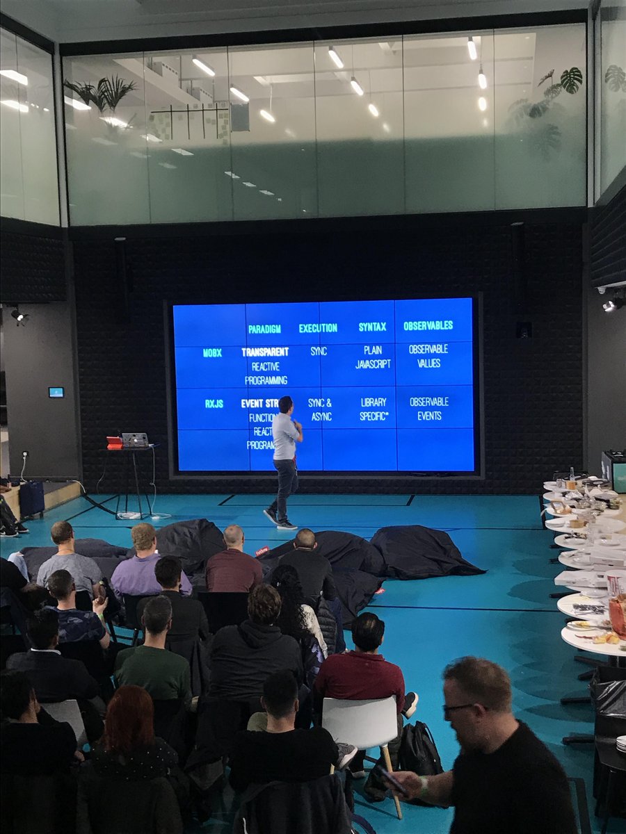 JavascriptForum's tweet image. Great talks on RxJS and MobX at @Deliveroo HQ. Very well organised by @london_JS and look forward to the next one.
Would be good to speak if you was there!! hashtag#javascript