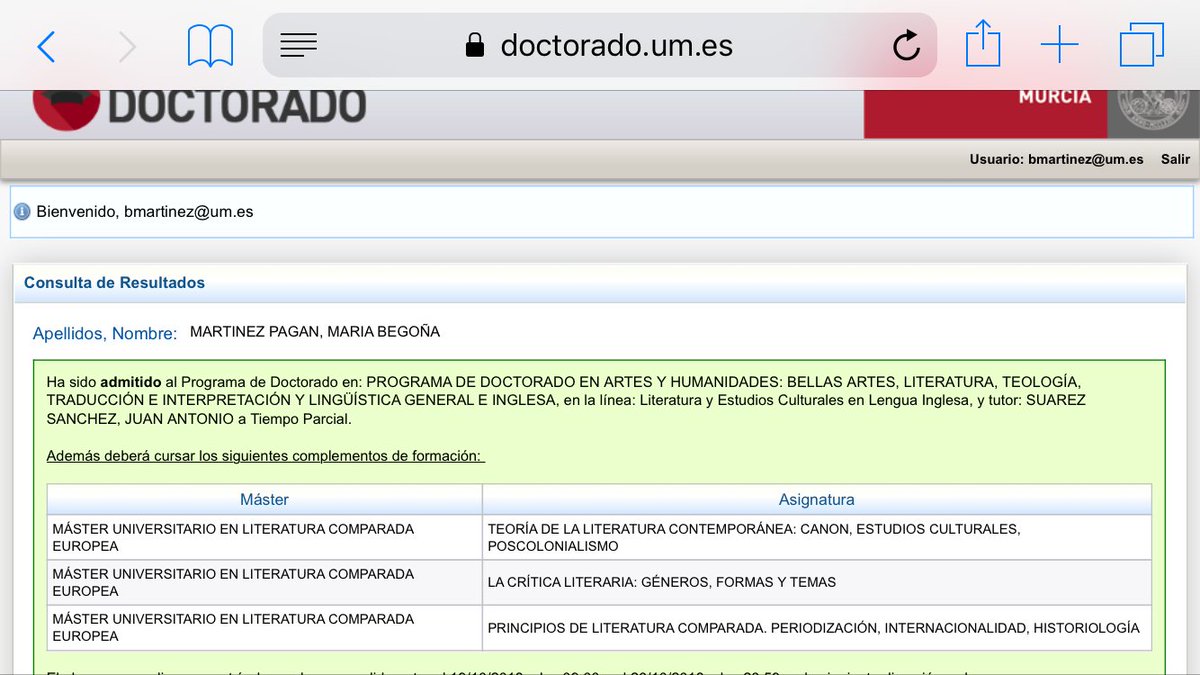 minibego's tweet image. ¡Admitida! YAY. ^___^ #PHDinprogress