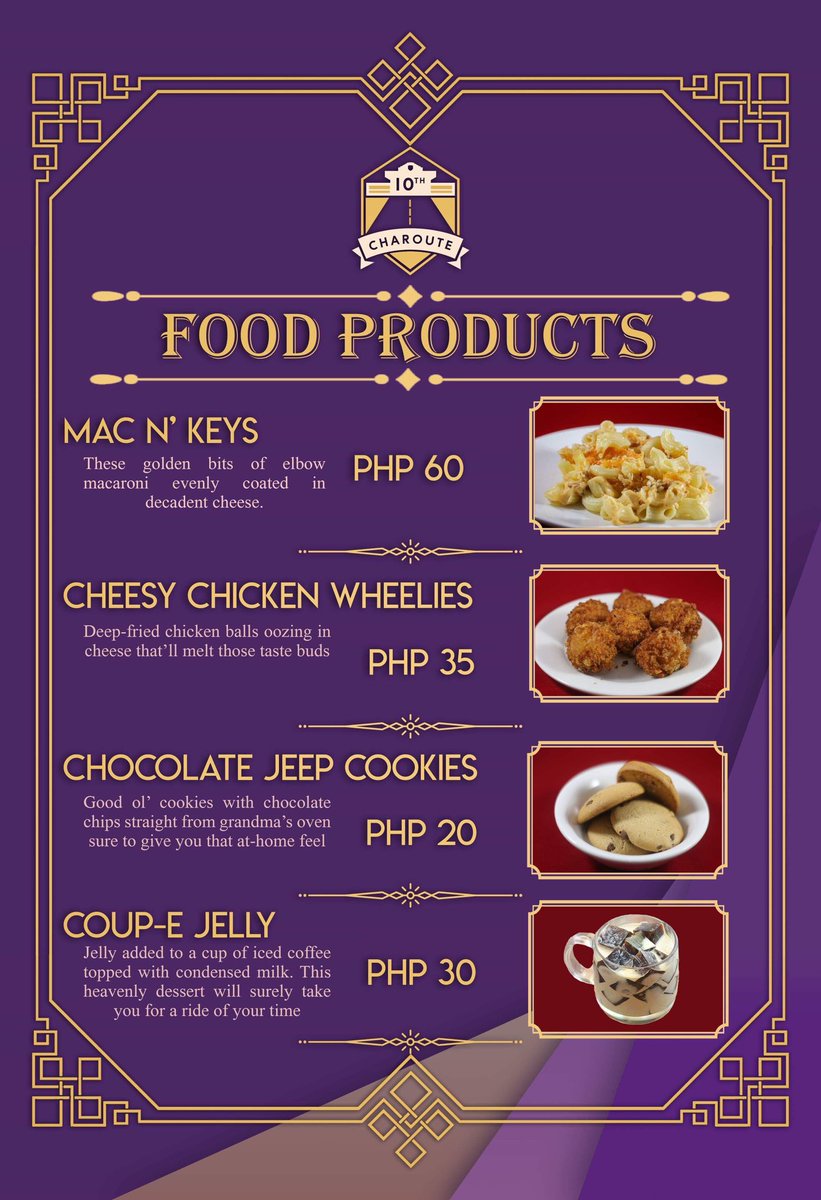 10thChaRoute's tweet photo. We are 10th ChaRoute—the surefire way to make your day, and this has been day one. The ride's not over yet! Our delicious food items and eye-catching apparel are still here, all waiting for you. Order now, before we reach our final stop! 💜💛💜💛
#LastRide
#ChaRouteToSatisfaction https://t.co/nrPAgV2BB8