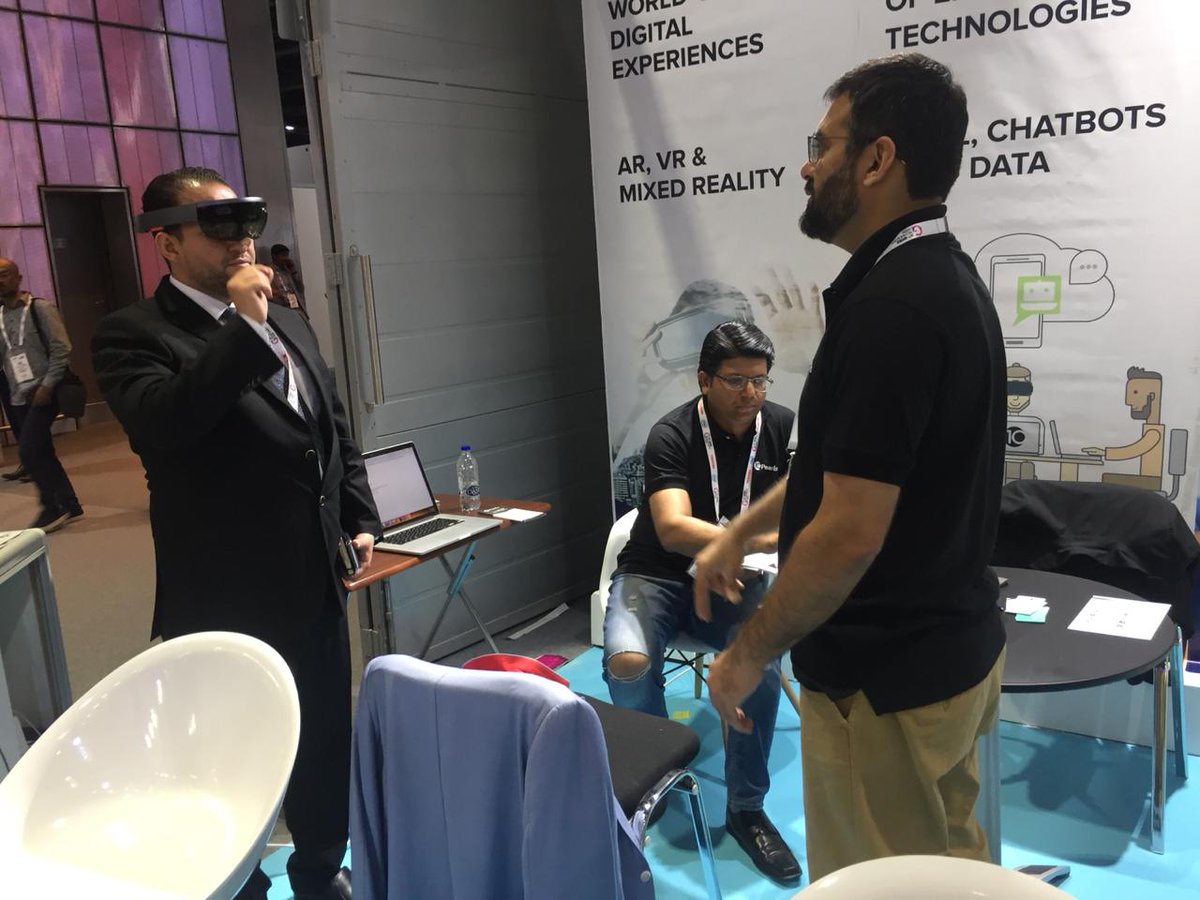 Day-4 at #Gitex2018 continues to be a jam-packed show. So many discussions about #Augmented and #Virtualreality applications to be used for #training, #support and #security. Those who act fast to implement these #futuristictechnology, will lead the market.