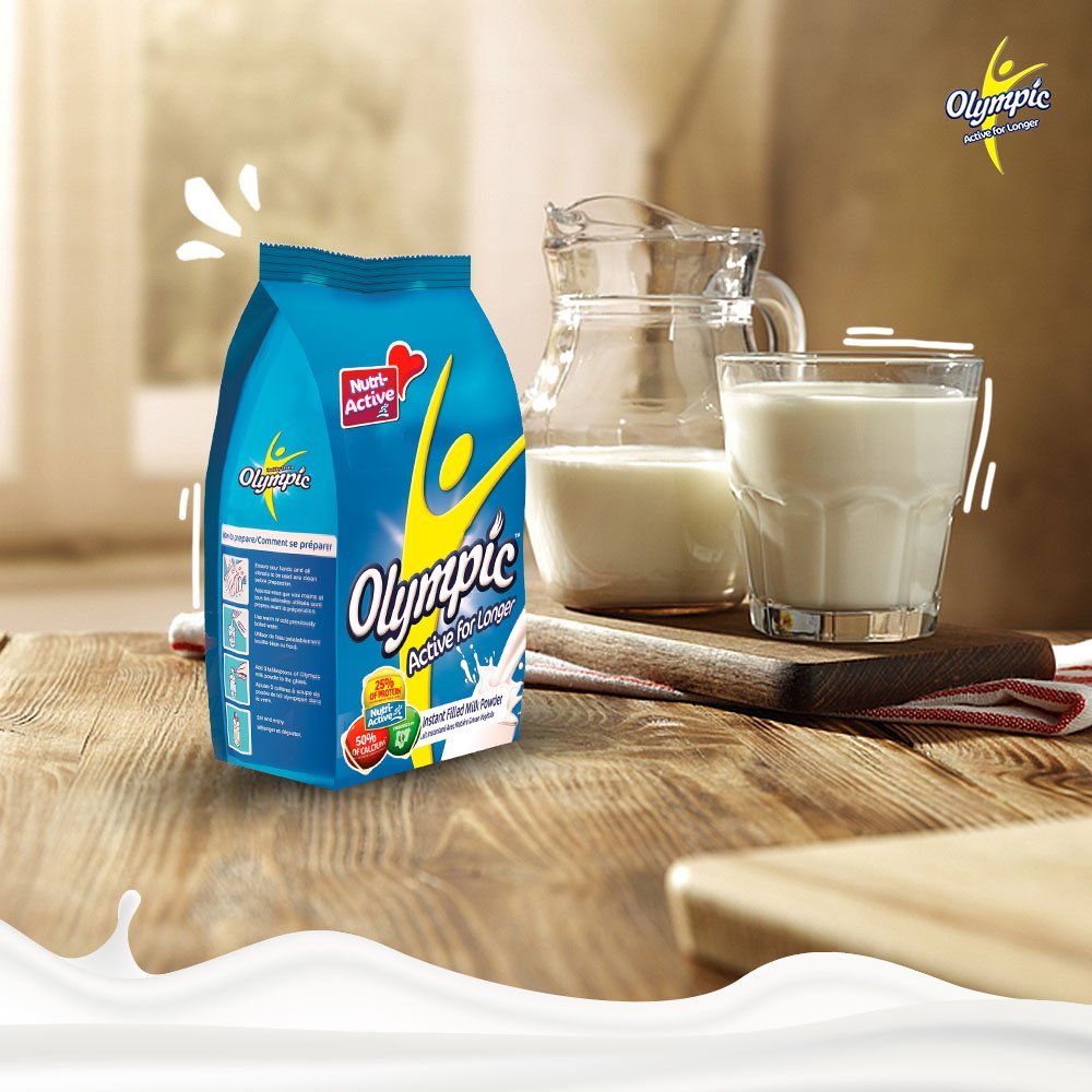 OlympicNigeria's tweet photo. With 25% of the body’s daily protein requirement, 50% of its daily calcium requirement amongst many vitamins and minerals, your day is off to a great start with Olympic milk! #activeforlonger #Olympicmilk https://t.co/1f65PTeY7E