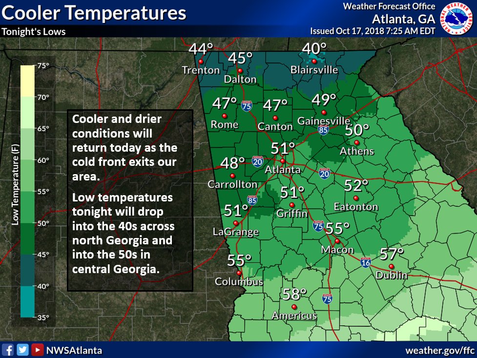 NWS Atlanta on Twitter "The passage of the cold front through our area