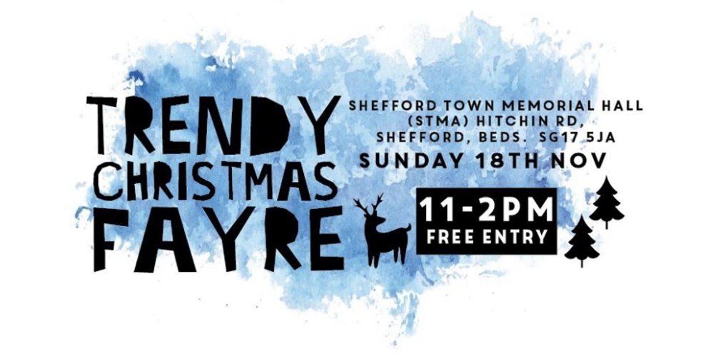 livinglifebeds's tweet image. Don't miss the Trendy Christmas Fayre at the #Shefford Memorial Hall on Hitchin Road, Sunday 18th Nov between 11am - 2pm. 😀 FREE Entry! 😍