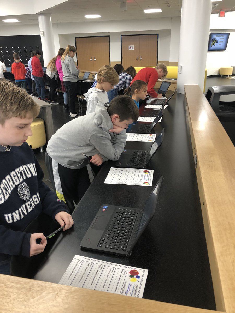 HPIPerrysburg's tweet image. 5th Grade ELA author walk in the Commons! #NarrativeWriting #PublicationCelebrations