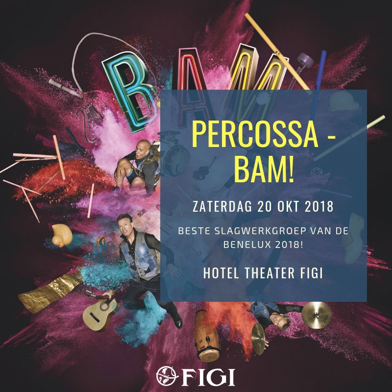 htfigi's tweet photo. Percossa - BAM! | za 20 okt | 20:15 | #Theater #FIGI
✨ #Percossa is wederom uitgeroepen tot beste #Slagwerkgroep van de Benelux! ✨
Info & Tickets -> https://t.co/HY7n7j5Bfd https://t.co/09BaRwVws0