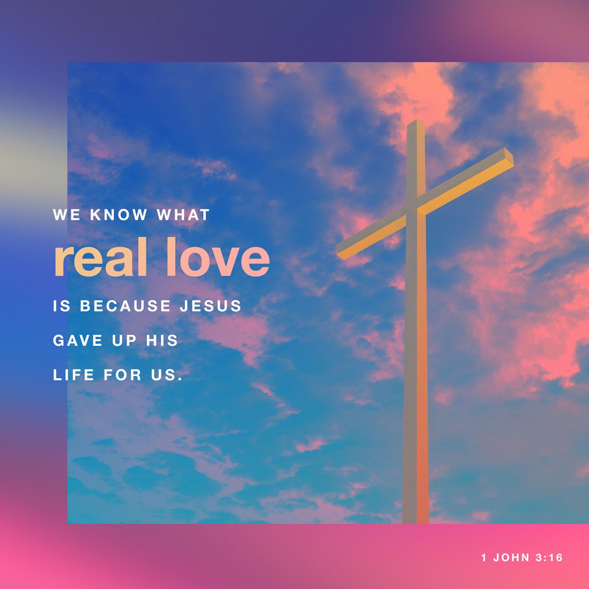 YouVersion's tweet photo. We know what real love is because Jesus gave up his life for us. https://t.co/2syoFHsA1i https://t.co/9K5ELDfaxk