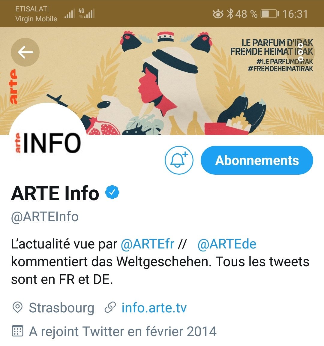 On occupe <a href="/ARTEInfo/">ARTE Info</a> le temps d'une glace à l'abricot. Merci ! #LeparfumdIrak