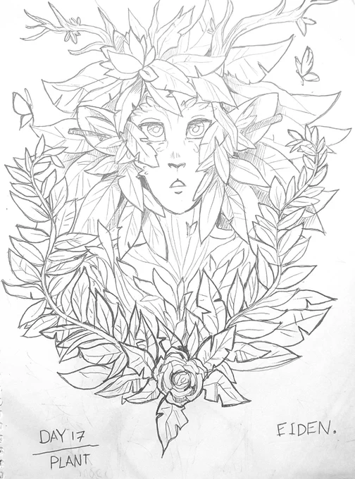 #inktober2018 Day 18. Plant faun Eiden. 