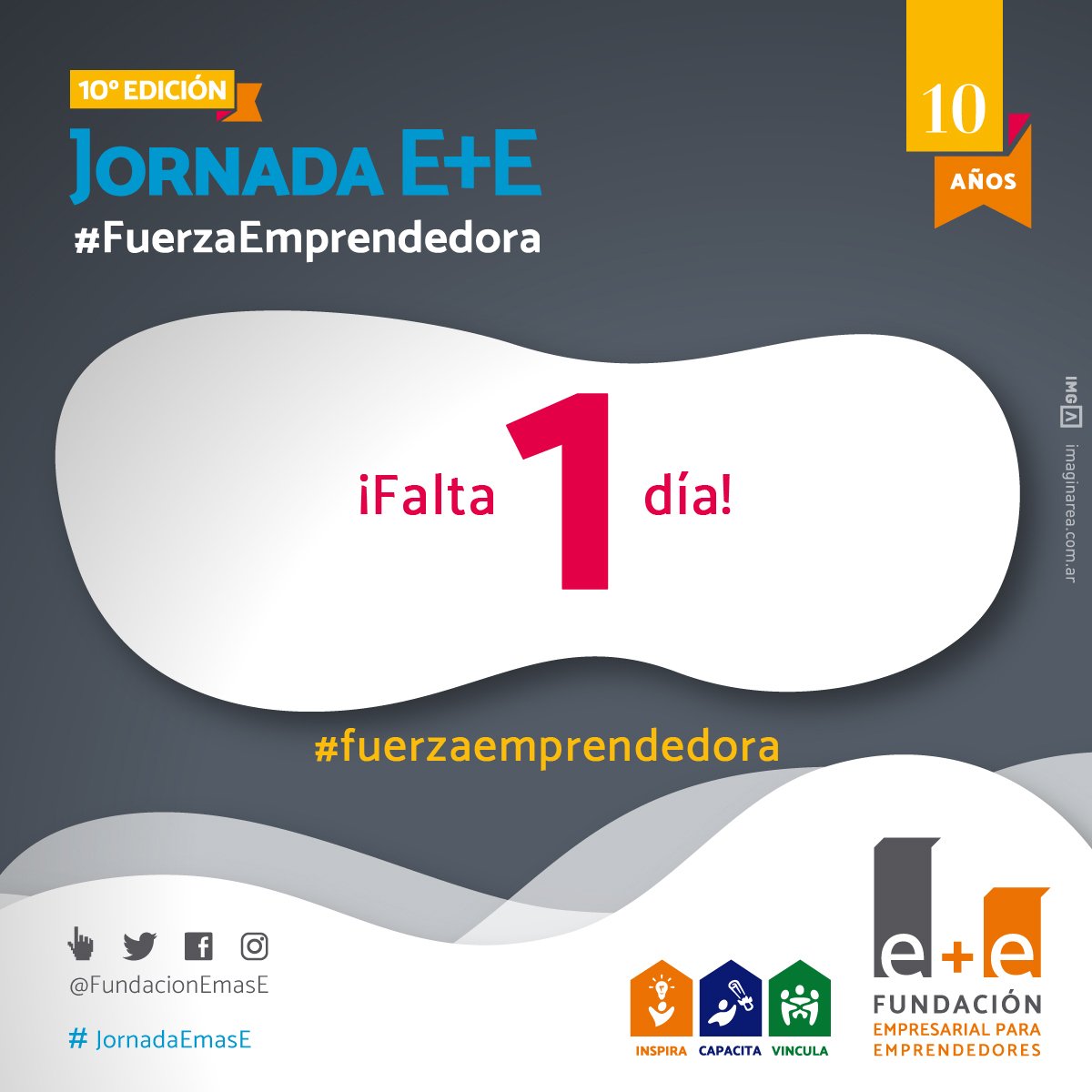 Ya llega!! Mañana es el evento de Inspiración, Capacitación y Vinculación para #emprendedores , la #JornadaEmasE !
Sé parte de esta #FuerzaEmprendedora.

Consigue tu ticket del evento en 10jornadaemase.eventbrite.com.ar