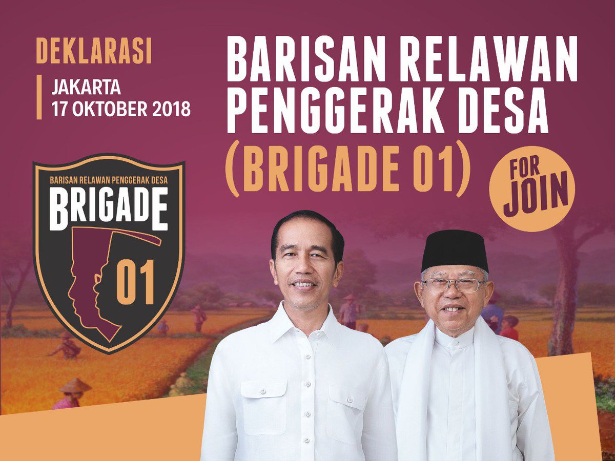 Kami siap bergerak untuk #JokowiAmin #SATUkanIndonesia
Maju, sejahtera dan berdaulat
<a href="/jokowi/">Joko Widodo</a> <a href="/cakimiNOW/">A Muhaimin Iskandar</a> <a href="/JOINLampung/">Putra_Nusantara</a> <a href="/Join_Jabar/">JOIN JABAR</a> <a href="/MB_Bestari/">Muhammad Bakri Bestari</a> <a href="/azhar_arsyad/">Azhar Arsyad</a> <a href="/dpcpkbmamuju/">dpcpkb mamuju</a> @JoinSultra_2019 @JOINKalsel <a href="/manika_ARB/">ARBIT MANIKA</a> <a href="/Jkw_CakImin/">KORNAS JOIN 2019 🏛</a> <a href="/JOIN_NTT/">Brigade01-NTT</a> <a href="/Join_Sukabumi/">JOIN SUKABUMI</a> <a href="/JoinPSiantar/">Arjuna Brigade01</a>